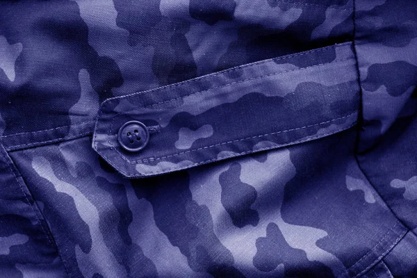 Vuile camouflage doek in blauwe Toon. — Stockfoto