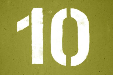 Metal şablonda 10 numarada sarı tonda duvar.