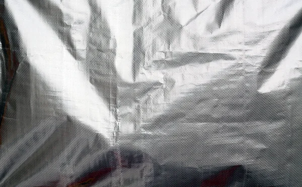 Fémezett műanyag csomagolást textúra crumples. — Stock Fotó