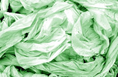 Kirli buruşuk pvc yeşil tonda.