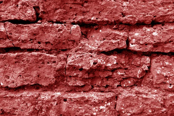 Textura de parede de tijolo grungy velho em tom vermelho . — Fotografia de Stock