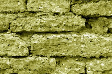 Sarı tonda eski grungy tuğla duvar dokusu.