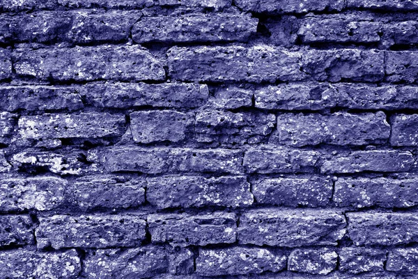 Old grungy brick wall texture in blue tone. — Stock Photo, Image