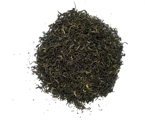 Chá Seco Isolado Branco Com Efeito Borrão Fundo Alimentos Ingredientes — Fotografia de Stock