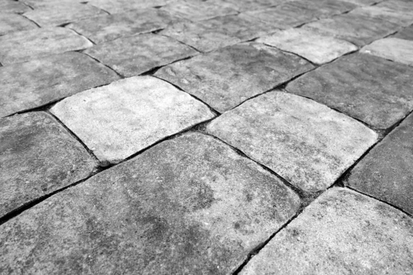 Stone Walkway Cobbled Road Black White Architectural Background Texture — Stock Photo, Image
