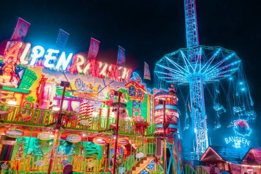 Münih, Almanya; 7 Ekim 2019. Almanya 'nın Münih kentinde geleneksel olarak popüler olan Ekim festivali 