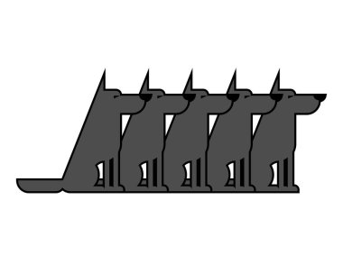 Kurt sürüsü. Orman yırtıcı hayvan. Vektör illustratio