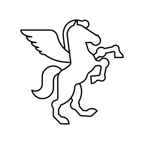 Pegasus Heraldický Symbol Označení Zvířat Pro Znak Royal Horse Vektor — Stockový vektor