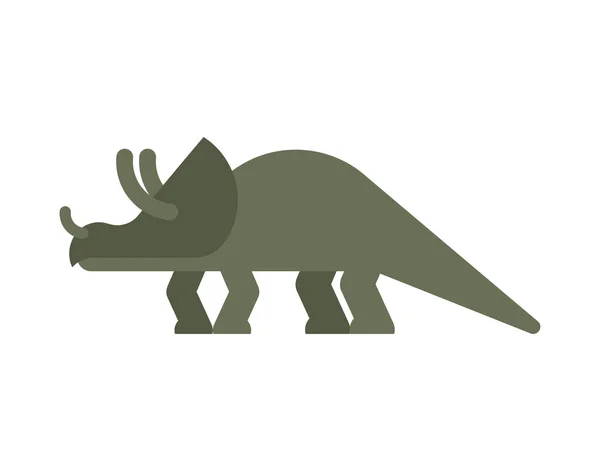 Triceratops Dinosaure Isolé Ancien Animal Dino Monstre Préhistorique Bête Est — Image vectorielle