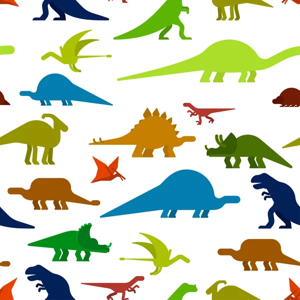 Dinosaurs Seamless Pattern Dino Texture Prehistoric Monster Lizard Background Ancient — Stock Vector