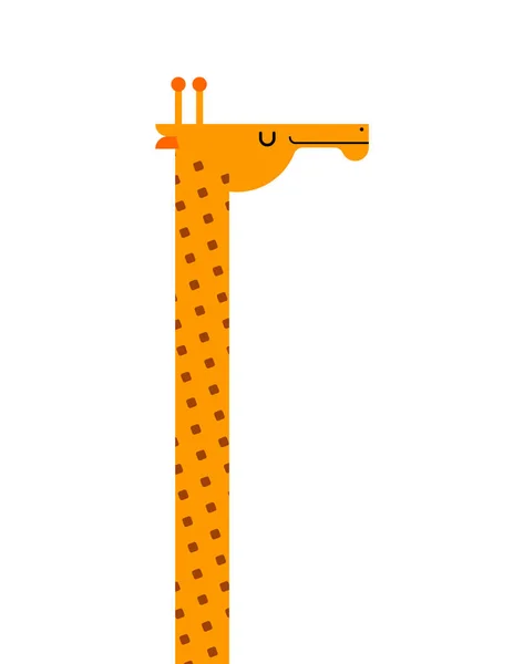 Białym Tle Portret Żyrafa Dzikie Zwierzę Bestia Długą Szyję Pozdrowienie — Wektor stockowy