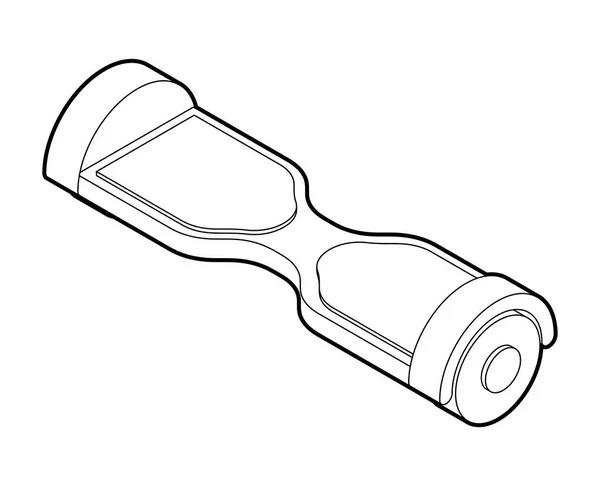 Gyroscooter Estilo Lineal Aislado Scooter Dos Ruedas Con Motor Ilustración — Vector de stock