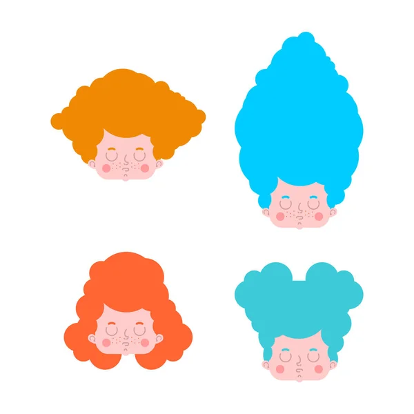 Маленька Дівчинка Зробила Зачіски Барвисте Волосся Векторне Ілюстрація — стоковий вектор