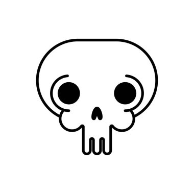 Kafatası doğrusal tarzı. iskelet Başkanı. Vektör illustratio