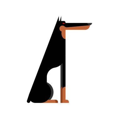 Doberman hizmet köpek koruyucu. Evde beslenen hayvan vektör illustratio