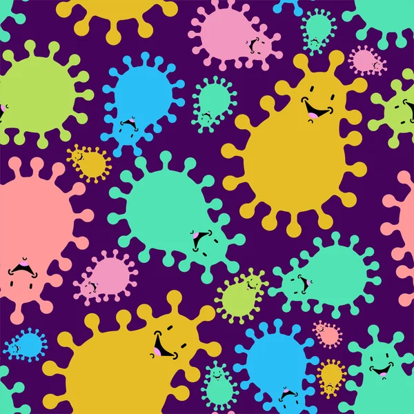 Viruses Seamless Pattern Germs Ornament Disease Background Vector Illustratio — Stock Vector