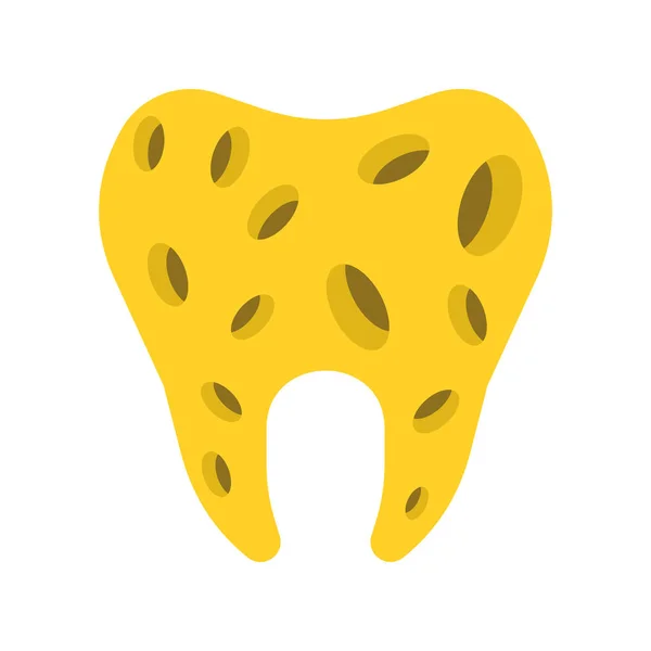 Dente Com Buraco Dente Doente Cáries Pulpite Dor Dente Vector —  Vetores de Stock