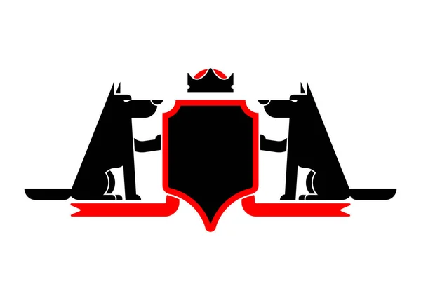 Wolf Schild Heraldische Symbool Weerwolf Forest Predator Teken Wild Beest — Stockvector