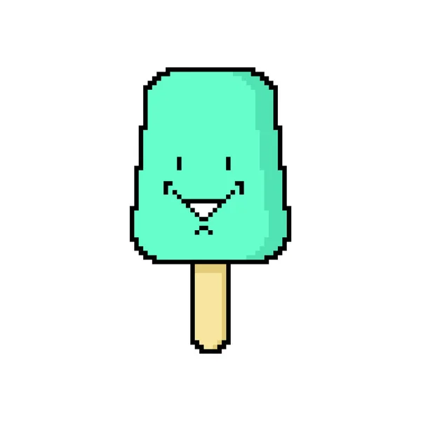 Pixel Art Esquimau Crème Glacée Bits Illustration Vectorielle — Image vectorielle