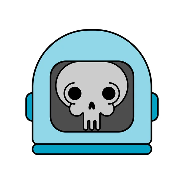 Totenkopf Weltraumhelm Toter Raum Vektorillustration — Stockvektor