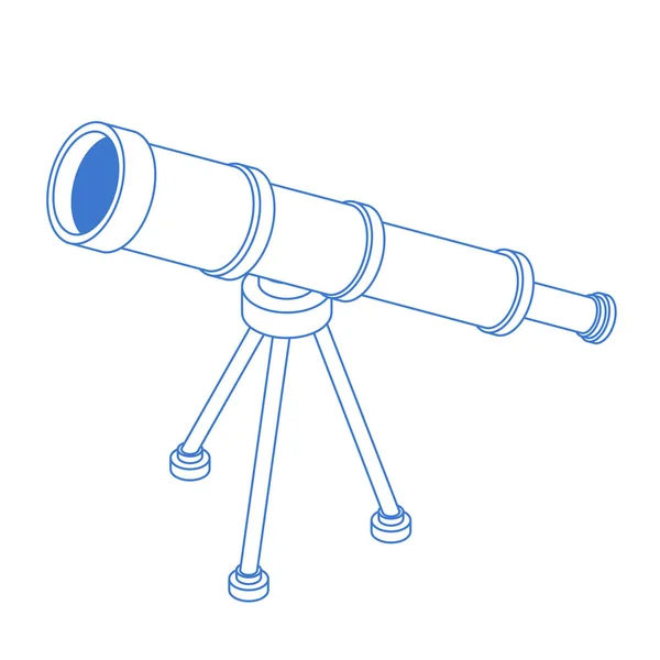 Teleskopet Isolerade Skamliga Tube Stativ Vector Illustratio — Stock vektor