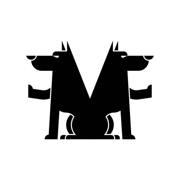 Símbolo Wolf Señal Hombre Lobo Depredador Forestal Ilustración Del Vector — Vector de stock