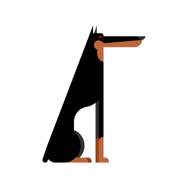 Doberman Servizio Cane Protettore Pet Vector Illustratio — Vettoriale Stock