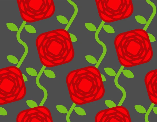 Rose Pattern Seamless Pink Flower Background Vector Illustratio — Stock Vector