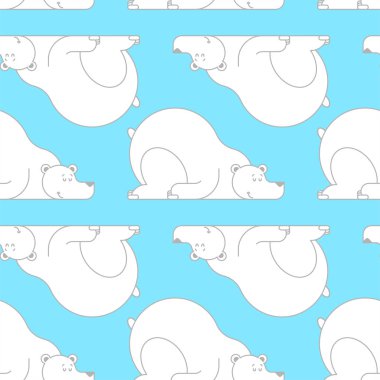 Kutup ayısı Dikişsiz desen uyku. Arctic vahşi canavar uyku arka plan. Vektör illustratio
