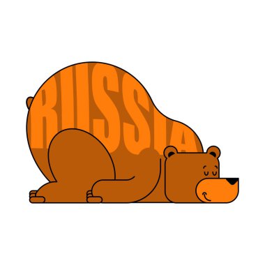 Rus ayısına uyku. Uyku Rusya'da ulusal bir canavar. Vektör illustratio