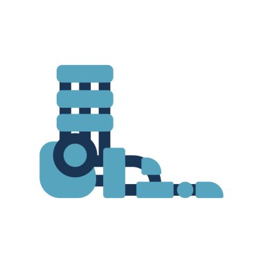 Robot bacağı izole. Cyborg ayak metal. Vektör çizim