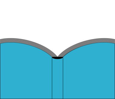 Açık mavi kitap geri izole. Vektör illustratio