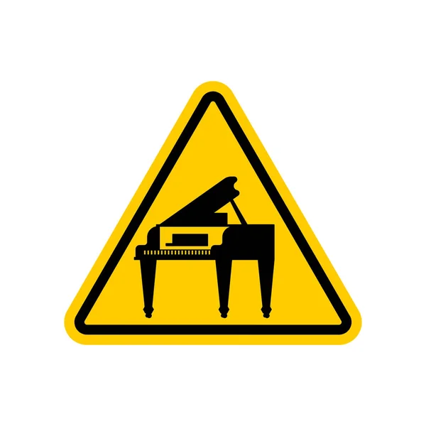 Atenção Piano Placa Triangular Proibitiva Amarela Cuidado Música Vector Ilustração — Vetor de Stock