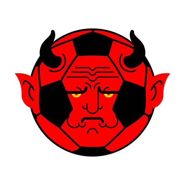 Soccer Ball Demon Ball Red Devil Vector Illustratio — Stock Vector