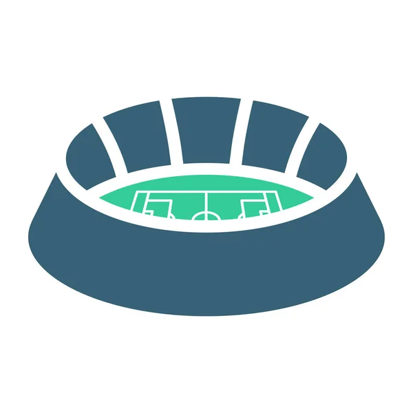 Stadionschild Fußballarena Ikone Sportbau Symbol Vektor Illustratio — Stockvektor
