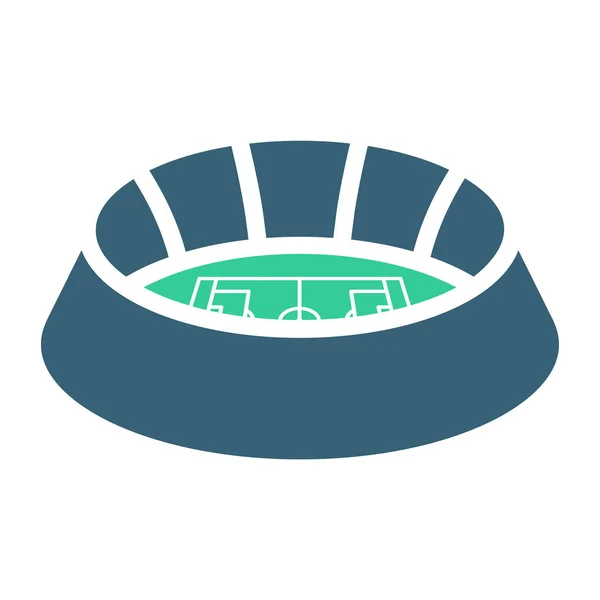 Panneau Stade Icône Arène Football Symbole Bâtiment Sportif Illustration Vectorielle — Image vectorielle