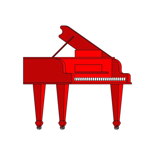 Piano Rouge Isolé Instrument Musique Illustration Vectorielle — Image vectorielle