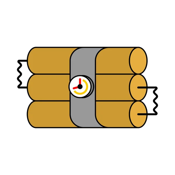 Dynamite Sticks Klok Tnt Explosieven Bom Vectorillustratie — Stockvector