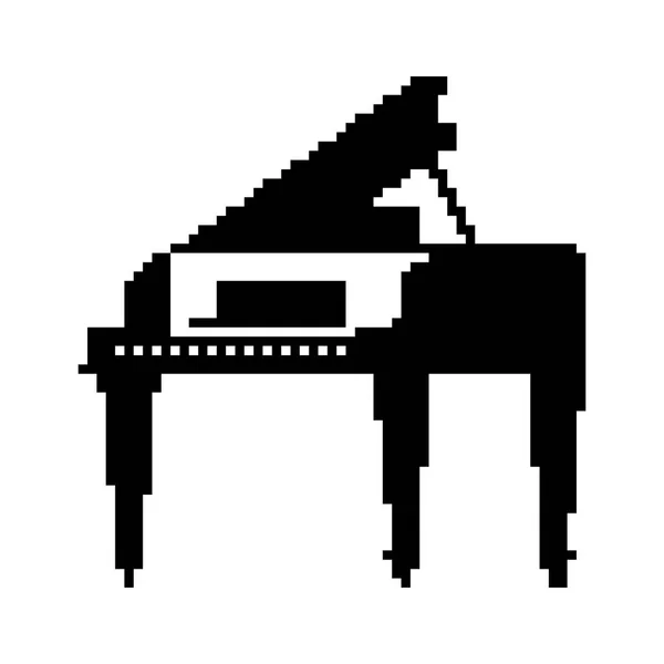 Piano Pixel Art Bit Instrumento Musical Vector Illustratio — Vetor de Stock
