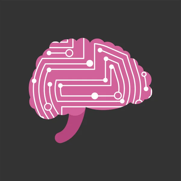 Circuito Impreso Cerebral Digital Sistema Informático Cerebros Tecnología Vector Illustratio — Vector de stock