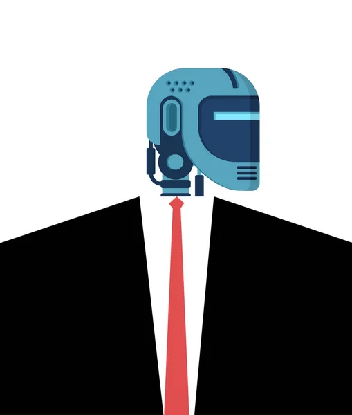 サイボーグの実業家 オフィス ロボットの人工知能 ベクトル Illustratio — ストックベクタ