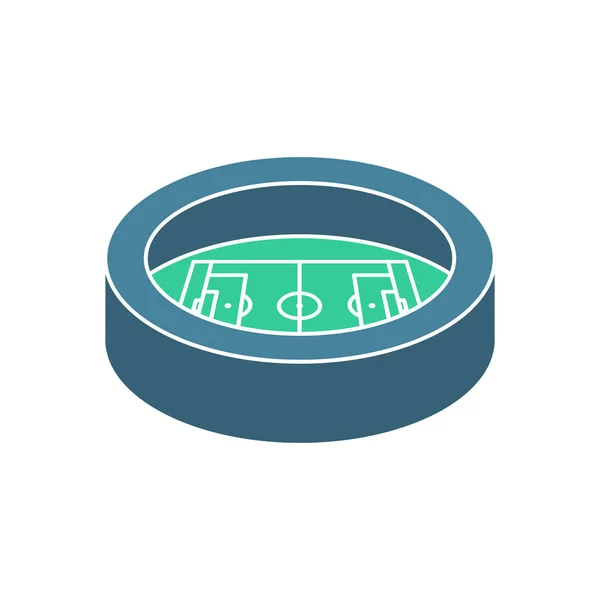 Stadionschild Fußballarena Ikone Sportbau Symbol Vektor Illustratio — Stockvektor