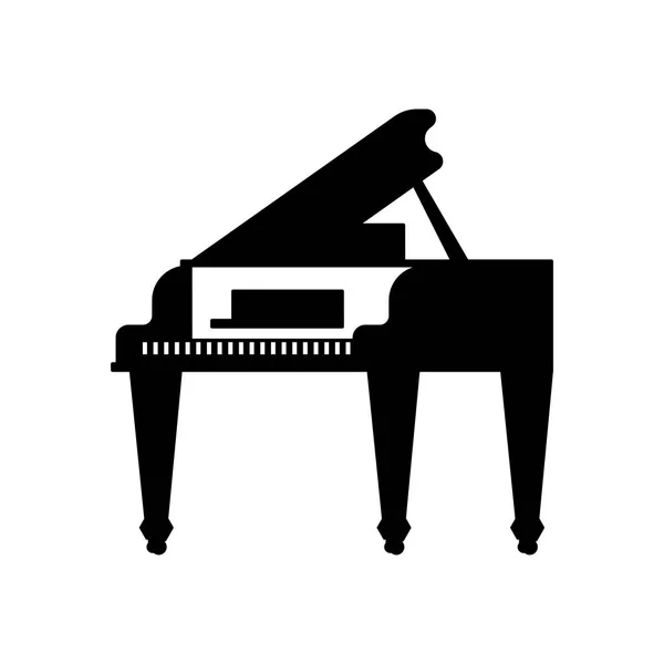 Icône Piano Queue Noir Modèle Instrument Musique Illustration Vectorielle — Image vectorielle