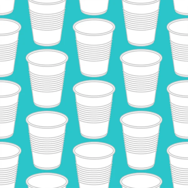 Plastik bardak model sorunsuz. Tek kullanımlık yemekleri arka plan. Vektör çizim