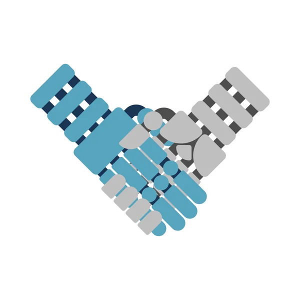 Aperto Mão Ciborgue Isolado Mãos Ferro Robô Inteligência Artificial Ilustração —  Vetores de Stock