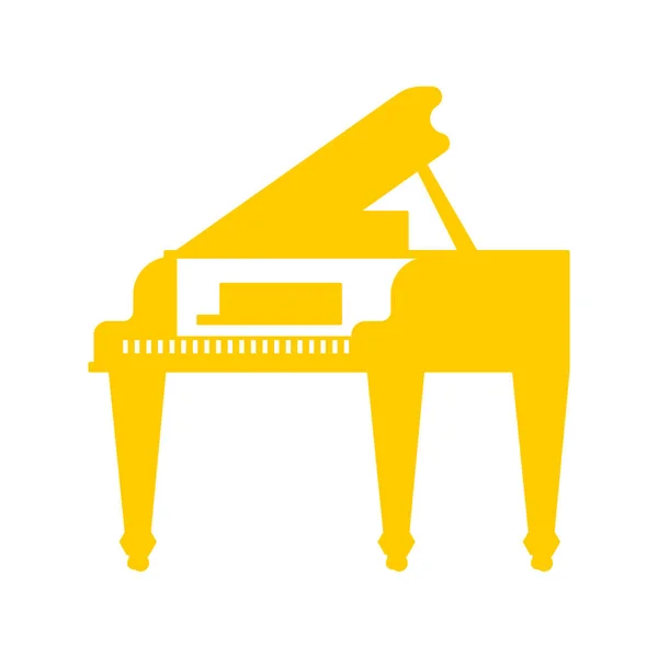 Piano Dourado Isolado Instrumento Musical Vector Illustratio — Vetor de Stock