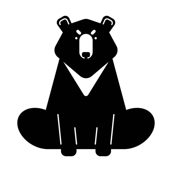Baribal Amerikai Bear Elszigetelt Vadon Élő Ragadozó Amerikai Egyesült Államok — Stock Vector