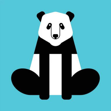 İzole Çin ayı panda. Vahşi hayvan vektör çizim