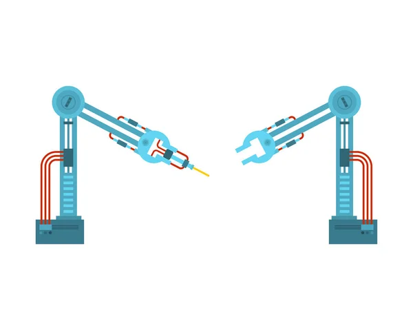 産業用ロボットのマニピュレーターが分離します 機械の手 産業技術 ベクトル図 — ストックベクタ