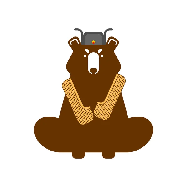Russian Bear Bast Shoes Vector Illustration — Stock Vector